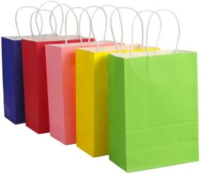 img 4 attached to 🛍️ TOYMYTOY Kraft Paper Gift Bags with Handles - 20pcs, Assorted Colors - Ideal Shopping Favor Bags