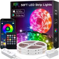 🎶 vibrant 50ft led strip lights with music sync & app control | rgb color changing | built-in mic | perfect for bedroom, kitchen, tv, party! логотип