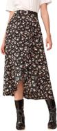 🌸 wdirara women's flowy ditsy floral print asymmetrical hem boho a-line long skirt: embrace effortless bohemian style logo