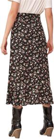 img 3 attached to 🌸 WDIRARA Women's Flowy Ditsy Floral Print Asymmetrical Hem Boho A-line Long Skirt: Embrace Effortless Bohemian Style