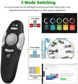 img 2 attached to Wireless Presentation Clicker Remote with Laser Pointer - USB Presenter for Slideshow PowerPoint - Compatible with Windows 10 and MAC - Support for PPT, Keynote, and Google Slides (K100B)