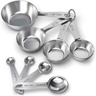 🔒 durable set of 8 heavyweight stainless steel measuring cups and spoons with seamless construction, thick steel design for longevity logo