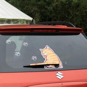 img 1 attached to 🐱 BEMOST Auto Accessories Funny Cat Moving Tail Stickers: Eye-catching Car Styling for Rear Window Wipers