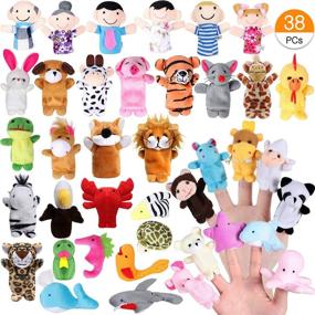 img 4 attached to 🐶 Adorable ACEHOOD Cartoon Animal Puppets for Toddlers: Interactive & Engaging Playtime!
