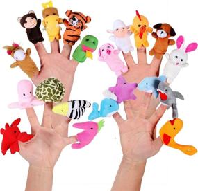 img 2 attached to 🐶 Adorable ACEHOOD Cartoon Animal Puppets for Toddlers: Interactive & Engaging Playtime!