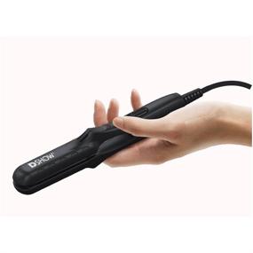img 3 attached to 🔌 DSHOW Mini Ceramic Flat Iron Hair Straightener: Portable Travel Size, Dual Voltage - Black