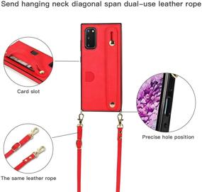 img 1 attached to 📱 ZYZX Samsung Galaxy S20 FE 5G Wallet Case with Crossbody Leather Strap and Card Holders - KB Red