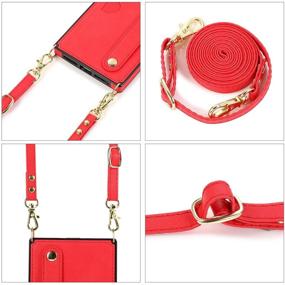 img 3 attached to 📱 ZYZX Samsung Galaxy S20 FE 5G Wallet Case with Crossbody Leather Strap and Card Holders - KB Red