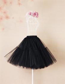 img 2 attached to Midi Tulle Tutu Skirt: Fluffy Princess A-line Style Perfect for Party Prom