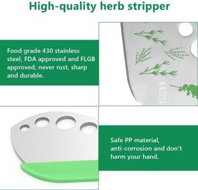 img 3 attached to 🌿 Stainless Steel Herb Stripper - 9 Hole Kitchen Tool for LooseLeaf Kale, Chard, Collard Greens, Thyme, Basil, Rosemary - Luxiv Herb Pealer - Metal Razor for Hassle-free Herb Stripping (1 pack, Green)