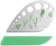 🌿 stainless steel herb stripper - 9 hole kitchen tool for looseleaf kale, chard, collard greens, thyme, basil, rosemary - luxiv herb pealer - metal razor for hassle-free herb stripping (1 pack, green) logo