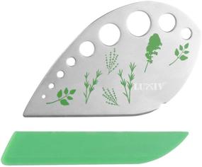 img 4 attached to 🌿 Stainless Steel Herb Stripper - 9 Hole Kitchen Tool for LooseLeaf Kale, Chard, Collard Greens, Thyme, Basil, Rosemary - Luxiv Herb Pealer - Metal Razor for Hassle-free Herb Stripping (1 pack, Green)