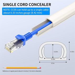 img 3 attached to Cord Hider for Speaker Wire, Ethernet Cable – 142in PVC Cable Concealer Channel, Paintable Cover – 9X L15.7in W0.48in H0.32in – Beige (CC05)