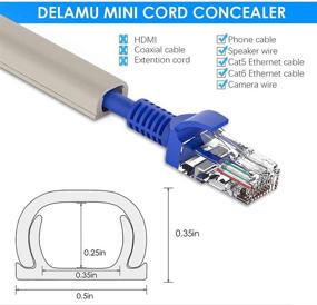 img 2 attached to Cord Hider for Speaker Wire, Ethernet Cable – 142in PVC Cable Concealer Channel, Paintable Cover – 9X L15.7in W0.48in H0.32in – Beige (CC05)