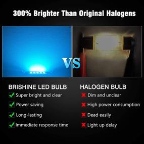 img 2 attached to BRISHINE DE3175 LED Bulbs – Super Bright Ice Blue 2835 Chipsets, Canbus Error Free – 31MM 1.25” Festoon DE3021 DE3022 3175 6428 LED Bulbs for Car Dome, Map, Door, Courtesy & License Plate Lights (Pack of 4)