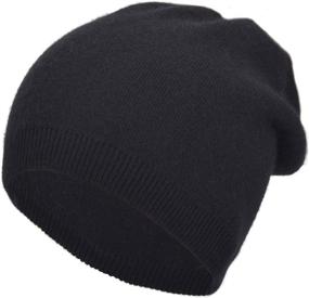 img 3 attached to Warm Winter Cashmere Beanie for Women and Men – Double Layer Unisex Knit Skull Cap Hat for Skiing by EASTER BARTHE