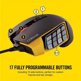 img 2 attached to Corsair Scimitar Pro RGB MMO Gaming Mouse - 🖱️ 16000 DPI Optical Sensor, 12 Programmable Buttons - Yellow (Model: CH-9304011-NA)