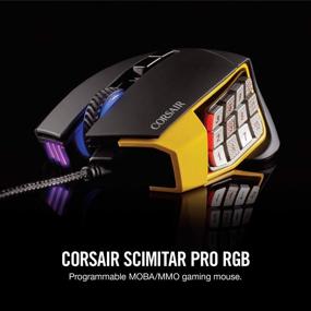 img 3 attached to Gaming Mouse Corsair Scimitar Pro RGB MMO - 🖱️ Оптический сенсор 16000 DPI, 12 программируемых кнопок - Желтый (Модель: CH-9304011-NA)
