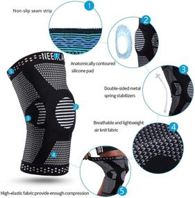 img 2 attached to 🏃 NEENCA Professional Knee Brace with Patella Gel Pads & Side Stabilizers – Knee Compression Sleeve Support for Men and Women, Ideal for Running, Meniscus Tear, ACL, Arthritis, and Joint Pain Relief