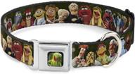 🐶 buckle-down muppets dog collar: seatbelt buckle, group pose greens – adjustable sizes for small, medium, large dogs logo