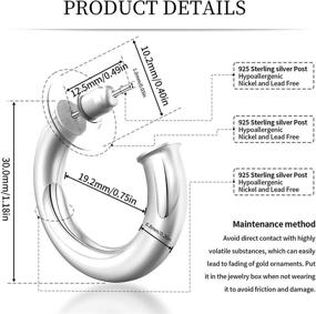 img 3 attached to 💎 Delicate Delmile Hoop Earrings: Elegant 30mm Sterling Silver Colored Hoops in White Gold, Perfect Gift for Women and Girls