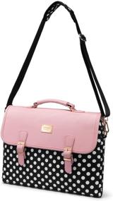 img 3 attached to 🎒 LOVEVOOK Women's Laptop Bag 15.6 Inch with Trolley Sleeve - Polka Dots Pink Messenger Bag, Super Cute Laptop Sleeve