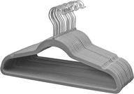 👕 mangotree non-slip baby velvet clothes hanger: swivel hook, shoulder notches, 15 pack (grey) - perfect hanger for children, infants & toddlers логотип