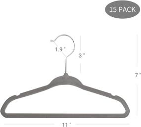 img 3 attached to 👕 ManGotree Non-Slip Baby Velvet Clothes Hanger: Swivel Hook, Shoulder Notches, 15 Pack (Grey) - Perfect Hanger for Children, Infants & Toddlers