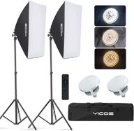 📸 yicoe softbox lighting kit photography photo studio equipment continuous lighting system with 5700k energy efficient light bulb for portraits, fashion, advertising photo shoots, and youtube videos logo