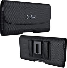 img 3 attached to De-Bin iPhone 13 Pro Max Holster with Magnetic Belt Holder: Perfect Fit for OtterBox Case - Black