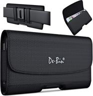 de-bin iphone 13 pro max holster with magnetic belt holder: perfect fit for otterbox case - black logo