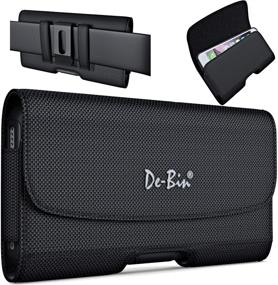 img 4 attached to De-Bin iPhone 13 Pro Max Holster with Magnetic Belt Holder: Perfect Fit for OtterBox Case - Black