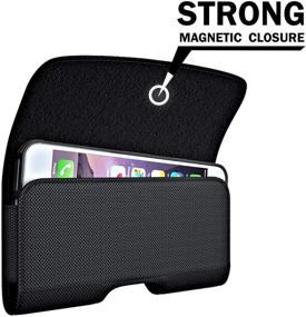 img 1 attached to De-Bin iPhone 13 Pro Max Holster with Magnetic Belt Holder: Perfect Fit for OtterBox Case - Black