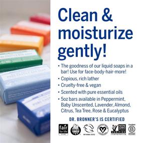 img 1 attached to Dr. Bronner's Peppermint Gift Set - 4-Piece Bundle with 12 oz Sugar Soap, 8 oz Pure-Castile Liquid Soap, 8 oz Lotion, and 5 oz Bar Soap