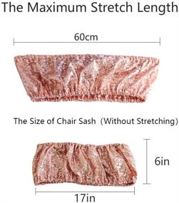 img 1 attached to 10-Pack of Zdada Rose Gold Glitter Sequin Spandex Chair Sashes - Elastic Chair Bands for Wedding Decor - Stretchy Sashes