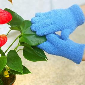 img 1 attached to 🧤 Evridwear Microfiber Dusting Gloves for Efficient Cleaning of Plants, Blinds, Lamps, and Hard-to-Reach Corners (S/M)