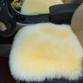 img 2 attached to 🐑 Minisoo Wool Car Seat Cushions: Soft and Fluffy Sheepskin Seat Cover Pad for Ultimate Comfort (18 inch x 18 inch)