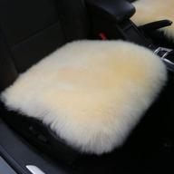 🐑 minisoo wool car seat cushions: soft and fluffy sheepskin seat cover pad for ultimate comfort (18 inch x 18 inch) logo