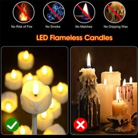 img 3 attached to 🕯️ Enhance Your Seasonal Celebrations with 12pcs Flameless Tea Lights by PChero - Realistic LED Timed Tealight Candles for Festive Fall Décor