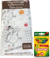 vibrant coloring activity tablecloth happy thanksgiving bundle with 24 crayola crayons & party tablecloth logo