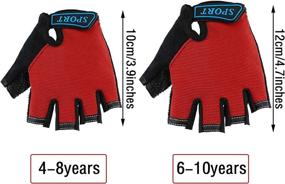 img 2 attached to 🧤 Children's Cycling Gloves - Non-Slip Gel Half Finger Sport Gloves for Kids - Pack of 3 Pairs