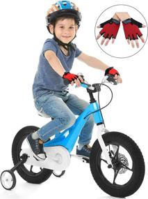 img 1 attached to 🧤 Children's Cycling Gloves - Non-Slip Gel Half Finger Sport Gloves for Kids - Pack of 3 Pairs