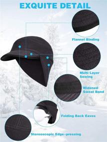 img 2 attached to 🧢 Warm and Cozy: Syhood Winter Fleece Earflap Beanie Skull Cap with Visor and Ear Covers