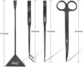 img 2 attached to 🐠 Enhance Your Aquatic Experience with hygger Long Stainless Steel Premium Aquarium Tools: 4 PCS Aquatic Plant Tweezers Scissors Spatula Kits + Bonus Cleaning Cloth - Perfect for Fish Tank Starters!