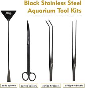 img 3 attached to 🐠 Enhance Your Aquatic Experience with hygger Long Stainless Steel Premium Aquarium Tools: 4 PCS Aquatic Plant Tweezers Scissors Spatula Kits + Bonus Cleaning Cloth - Perfect for Fish Tank Starters!