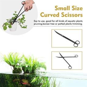 img 1 attached to 🐠 Enhance Your Aquatic Experience with hygger Long Stainless Steel Premium Aquarium Tools: 4 PCS Aquatic Plant Tweezers Scissors Spatula Kits + Bonus Cleaning Cloth - Perfect for Fish Tank Starters!