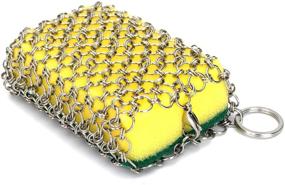 img 3 attached to 🧽 Efficient NKTM Stainless Steel Chainmail Scrubber with Sponges - Ideal for Cleaning Cast Iron Pans, Skillets, and Dutch Ovens