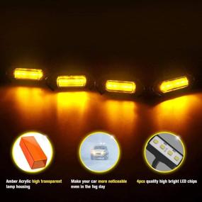 img 1 attached to 🔦 Aukee Grill Amber LED Light Insert: Enhance Your Toyota Tacoma TRD Pro with 4 High-Quality Lamp Inserts (2016-2019)