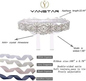 img 2 attached to 💎 Yanbstar Sparkling Rhinestone Wedding Crystal Organza Women's Belt Accessories