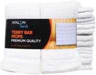 🔆 avalon towels kitchen bar mop towels – value pack of 30, 16x19 inches, 100% cotton, absorbent, multi-purpose cleaning & dish towels, reusable – white logo